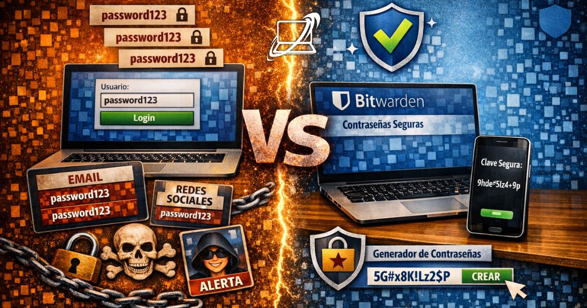 Contraseñas débiles vs Gestor de Contraseñas: cómo proteger tus cuentas en 2026